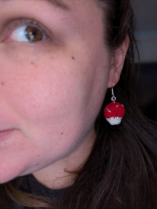 Mushroom Earrings | Handmade | Crochet
