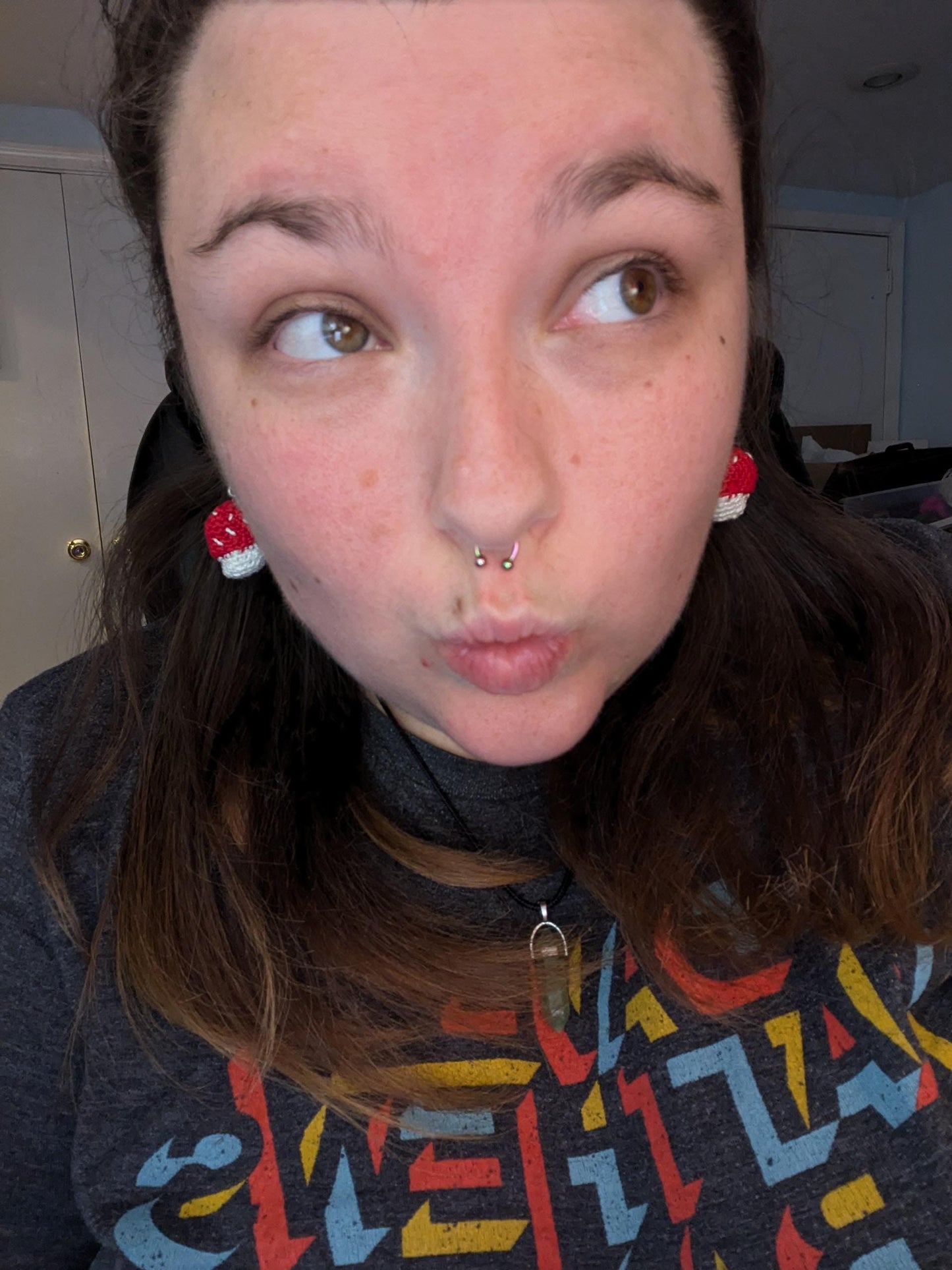 Mushroom Earrings | Handmade | Crochet